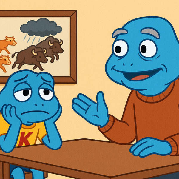 O bawołach, krowach i burzy.